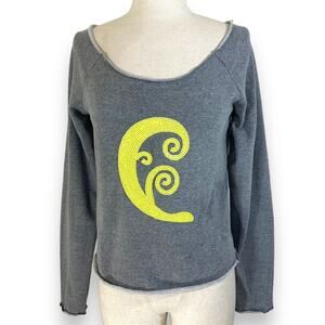 Venus sequin french Terry sweatshirt, Women's XS raw edge gray sweatshirt